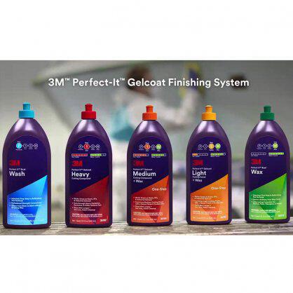 3M Perfect-It Gelcoat Light Cutting Polish and Wax, 1 Quart, Works on Boats  and RVs 