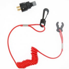 Emergency Outboard Engine Kill Switch with Coil Lanyard