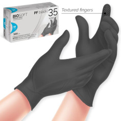Γάντια Νιτριλίου μίας Χρήσης Biosoft Pf Black 35