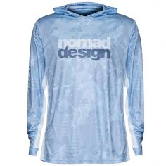 Nomad Design Tech Fishing Shirt Hooded Camo Splice Blue