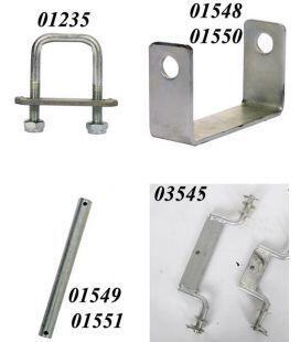 Various accessories and spare parts for boat trailers.