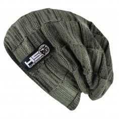 HotSpot Design Green Beanie Hat with Fur